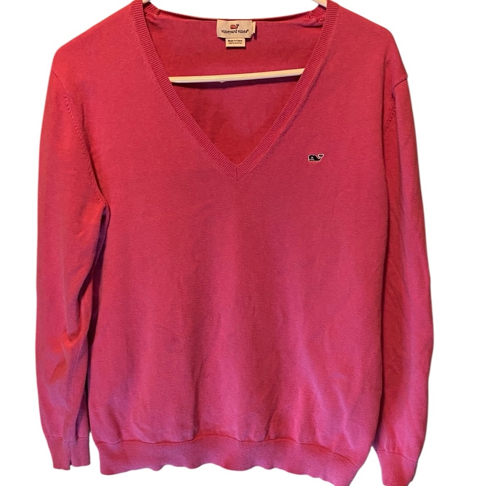 Vineyard Vines Pink V-Neck Sweatshirt